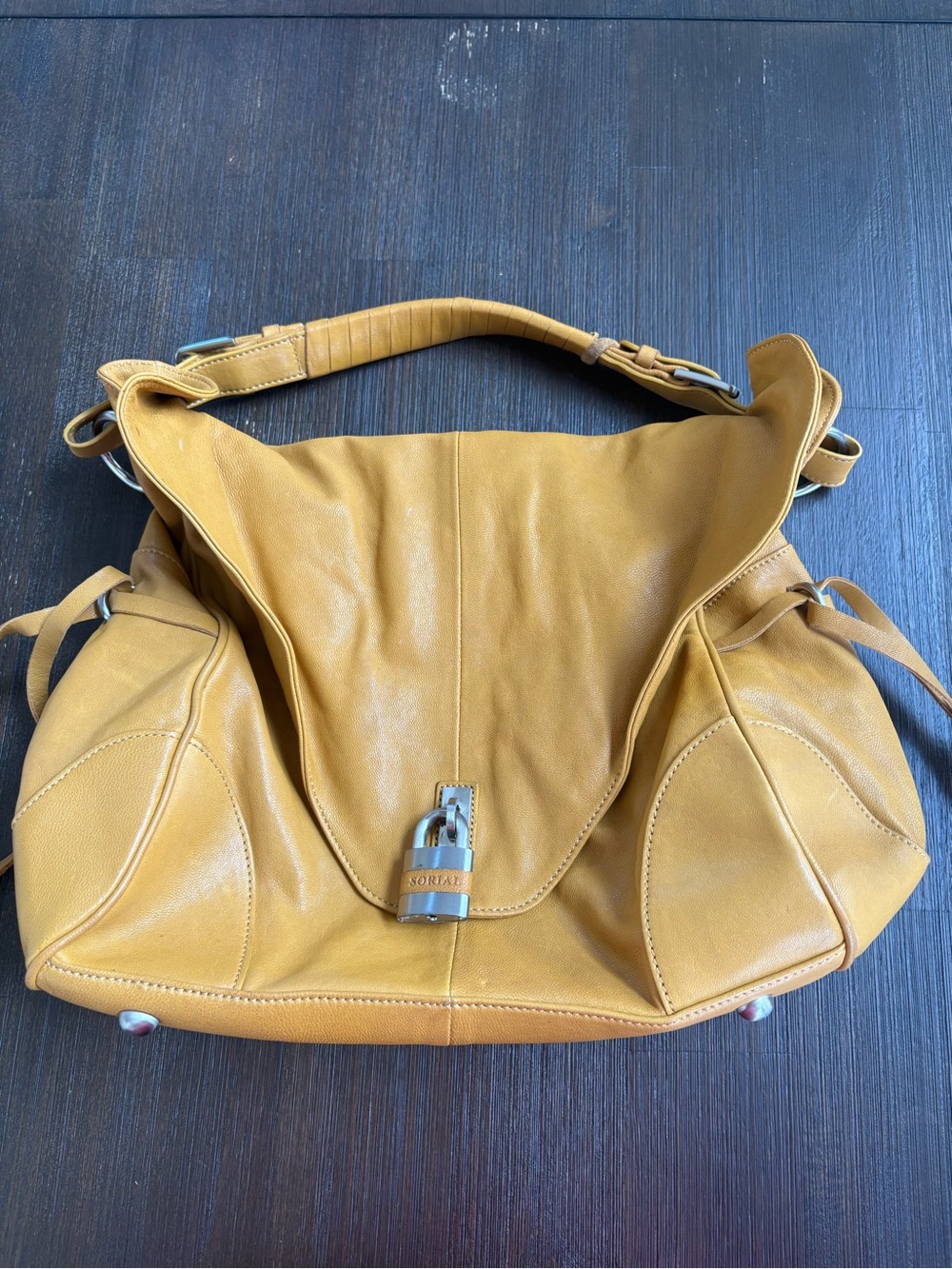 Sorial Yellow Shoulder Hobo with Front Lock